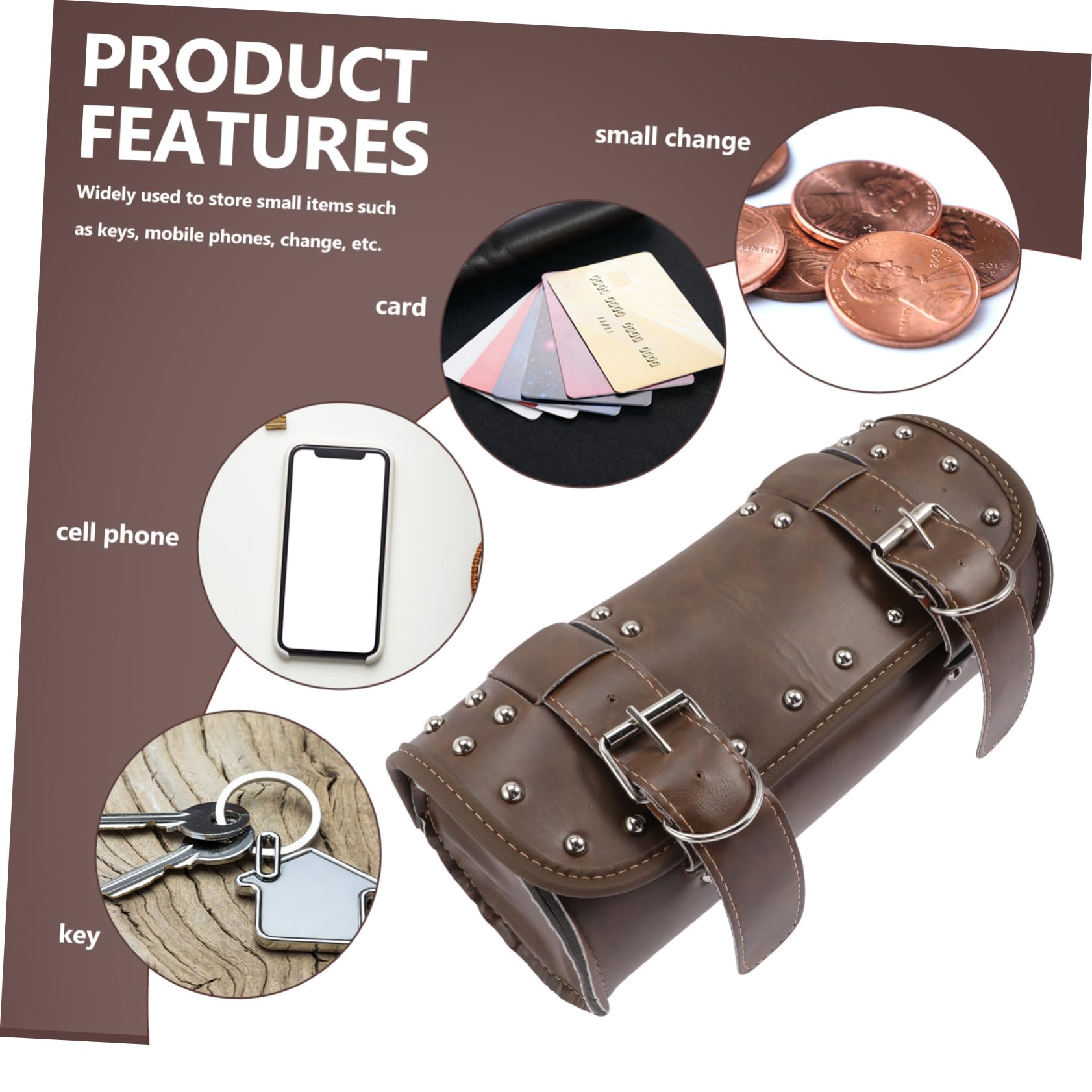 Cabilock Borsa per Forcella in PU Pelle Organizer Strumenti Manubrio con Ampia Capacità Accessorio Modifica per Touch Morbido e Design Elegante