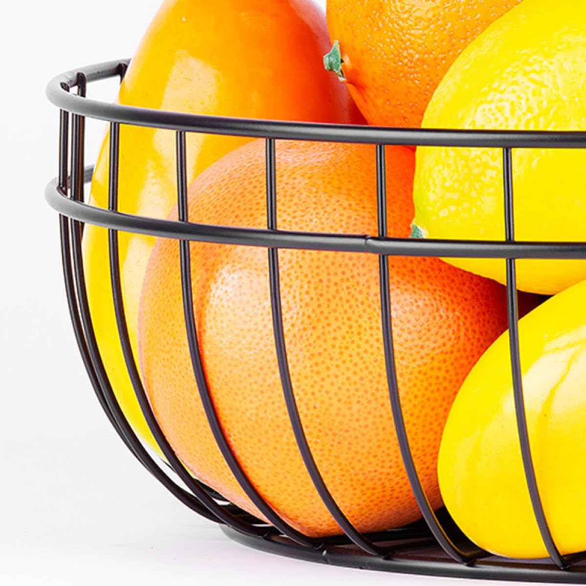 Portafrutta in Ferro a Doppio Strato, Nero per Tavolino