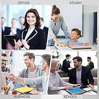 Vista 6 de Cholemy 6 Pieces Leather 3 Ring Binder Portfolio Organizer Classic Collection Executive Presentation Round Rings Vintage Binder Holds 150 Sheets