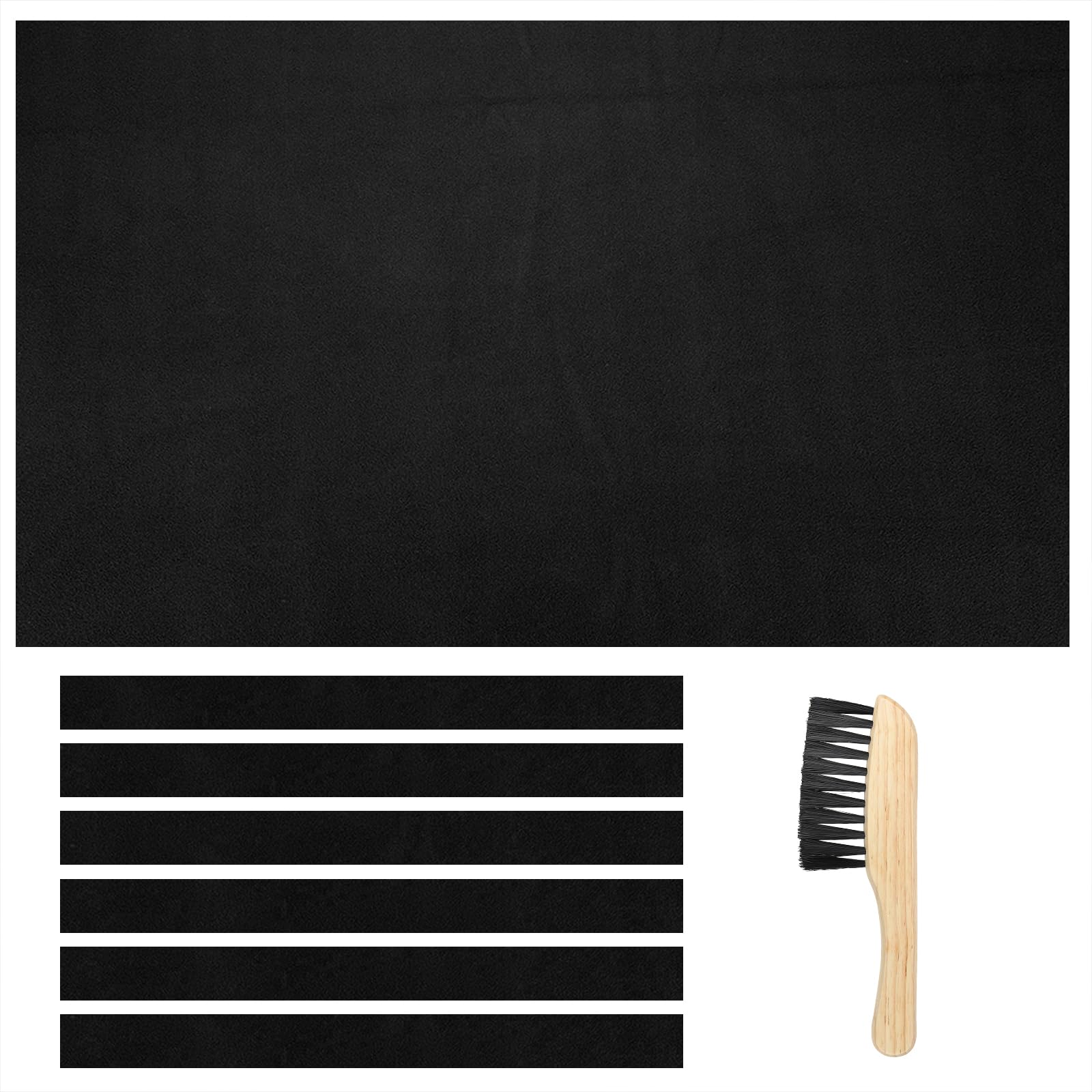 PATIKIL Billiard Cloth, 7ft Black Pool Table Felt W/Brush 6 Cloth Strip