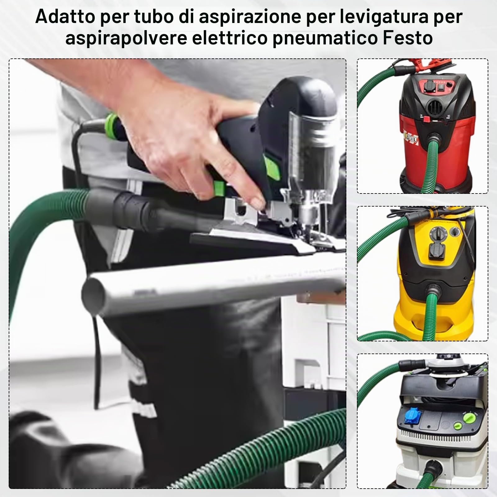 Tubo di Aspirazione Della Polvere, Tubo flessibile di aspirazione Ø 35 mm compatibile con Festool-Dust Collection Hose Antistatico per Aspirapolvere D27 Accessori per aspirapolvere