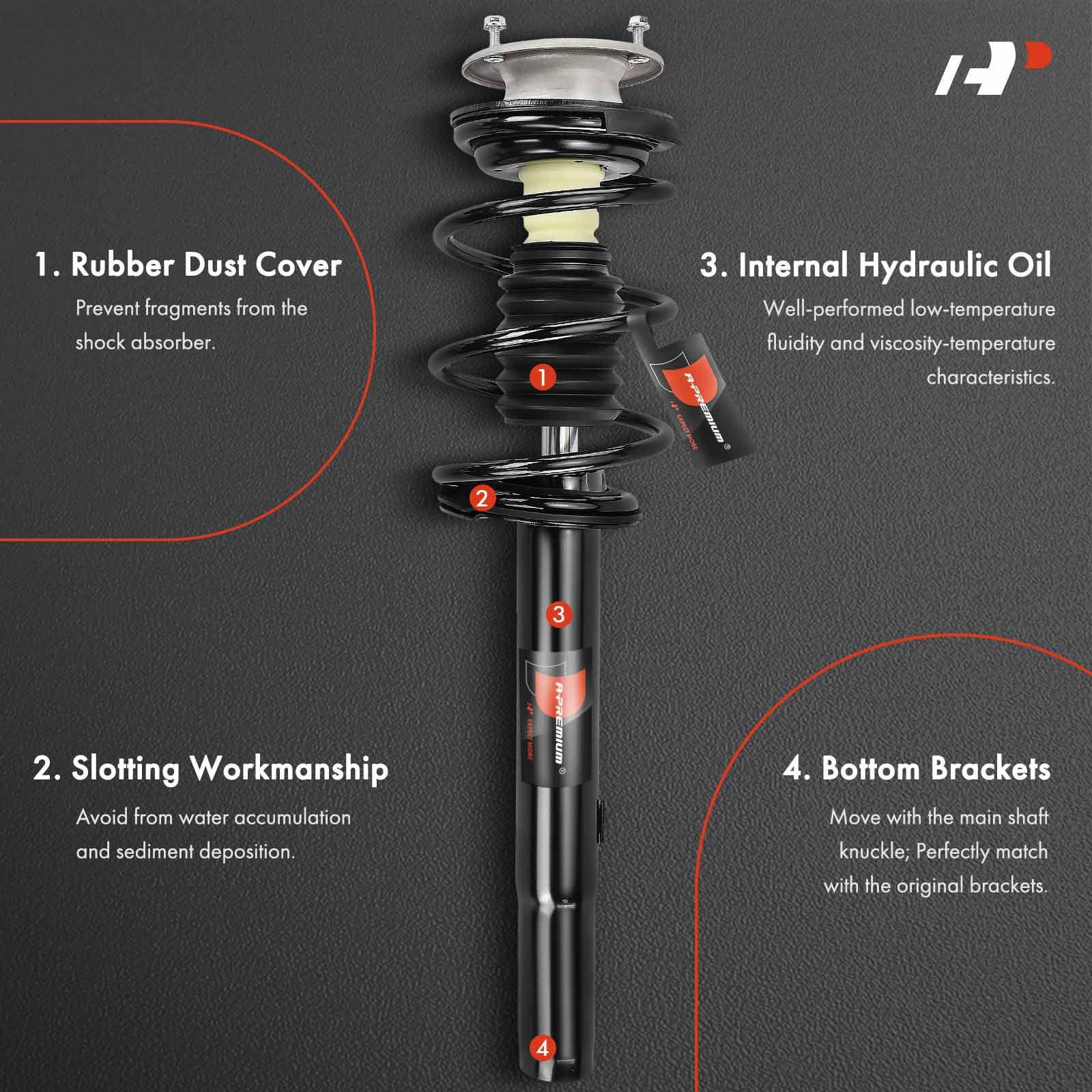 Amazon.com: A-Premium Front Pair (2) Complete Strut & Coil Spring