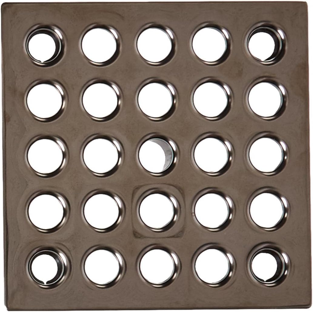 Ebbe E4403 Square Shower Drain Grate, Black Chrome