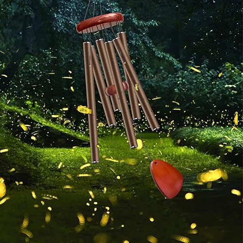 Vista 209 de Campanillas de viento grandes de aluminio de 37 pulgadas para crear un ambiente zen, adecuadas para exteriores, con atrapador de viento, adecuadas