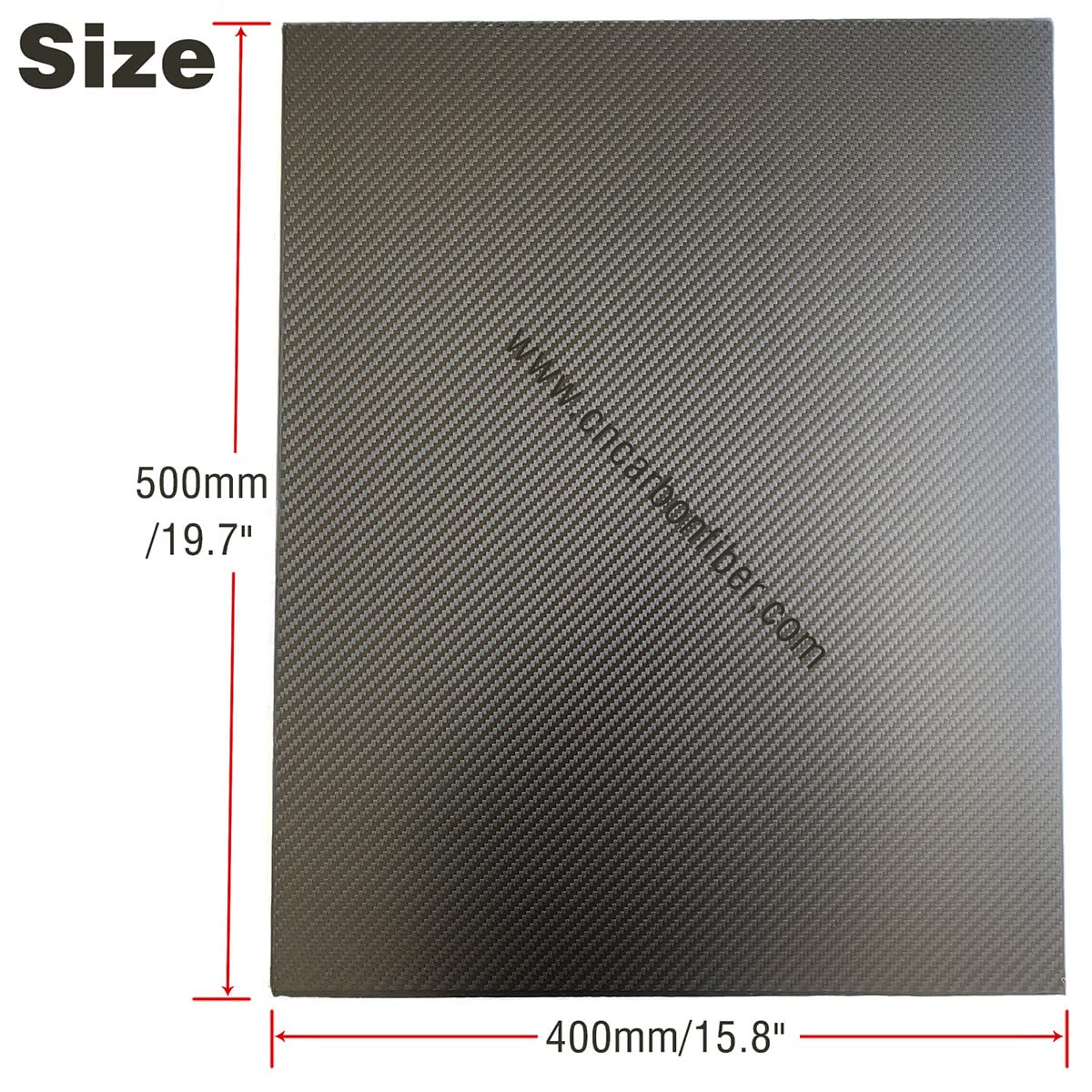 5,0 mm, 500 x 400 x 5,0 mm, 100% płyta z włókna węglowego, laminowana płyta 3K, skośna, matowe wykończenie