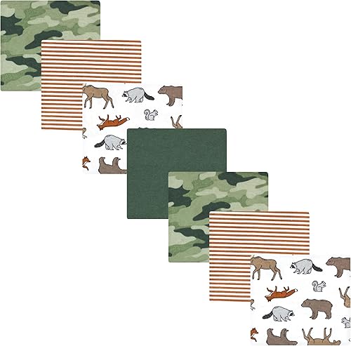 Miniatura 21 de Hudson Baby Paquete de 7 mantas receptoras unisex de franela de algodón para bebé, Dino Friends, talla única Abeja,Azul Verde Dino,Azul