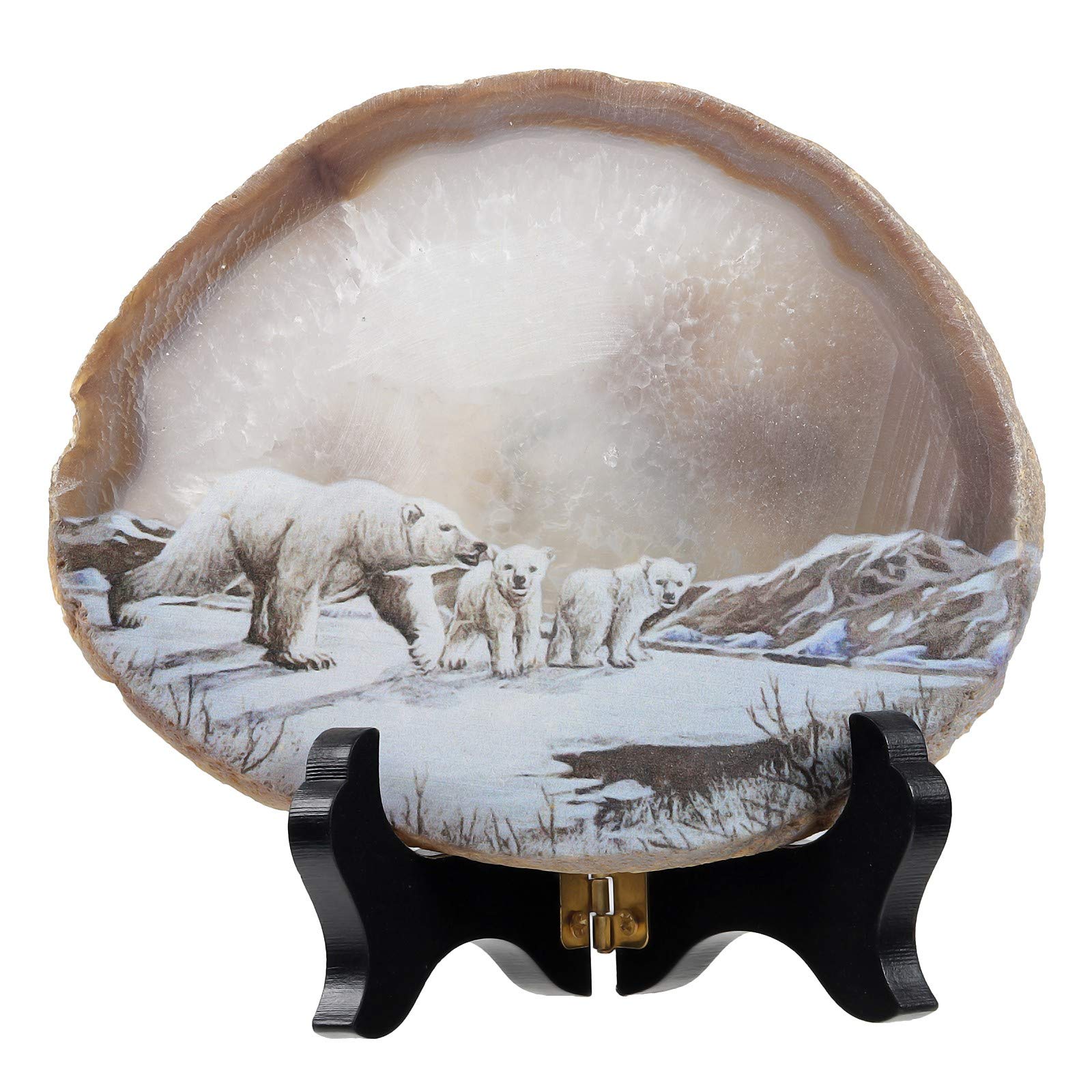 Cadre en bois avec agate peinte KYEYGWO, le cadeau idéal et symbolique pour pendaison de crémaillère