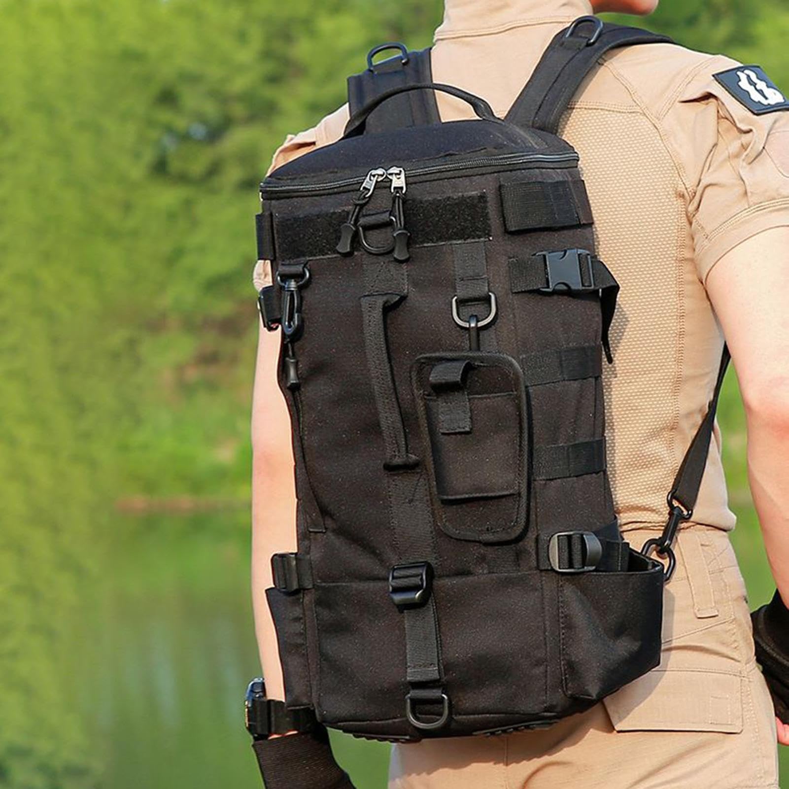 Wędkarska Torba Organizer Wielokomorowy Plecak Oxford | Torba Sprzętowa Z Uchwytem Na Wędkę Do Campingu Wędrówek Podróży Pracy Szkoły Siłowni Przynęt