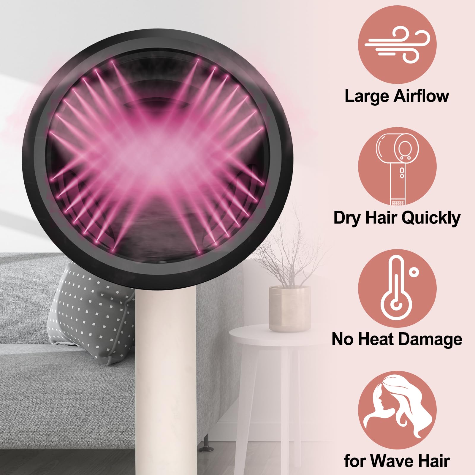 Difusor de rizos ondulados para accesorio de secador de pelo Dyson, domo o modos difusos para Dyson Supersonic, para Nural HD16 HD15 HD12 HD08 HD04 HD03 HD02 para mejorar el rizo y controlar