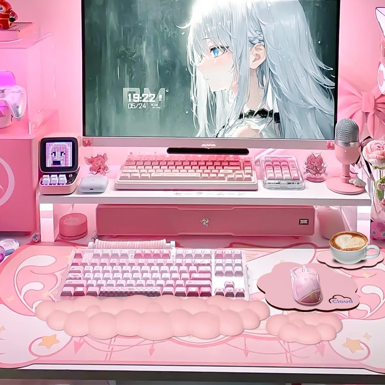 JIKIOU Upgrade Leather Cloud Keyboard Wrist Rest, Cloud Wrist Rest with Non-Slip PU Base - Image 2