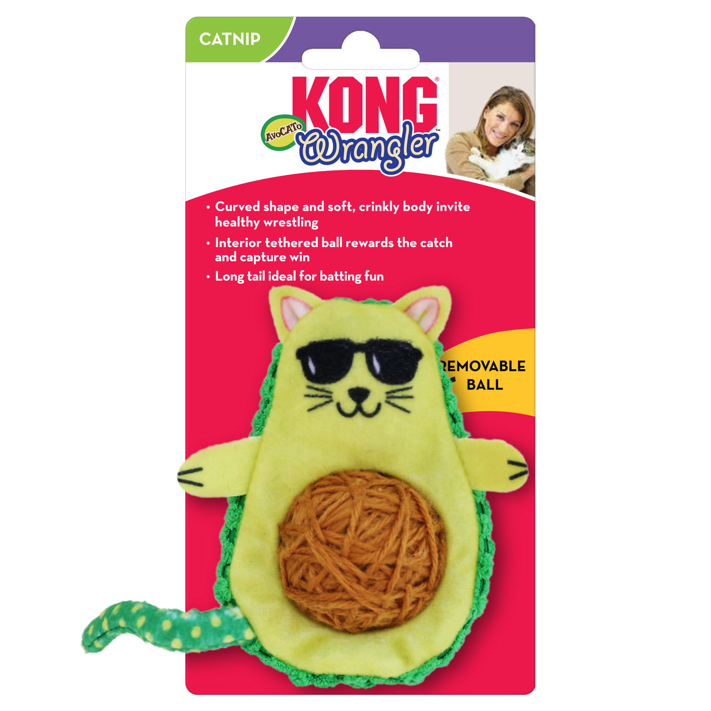 KONG Cat Wrangler AvoCATo 7.5x7.5x11.5cm Multicolor