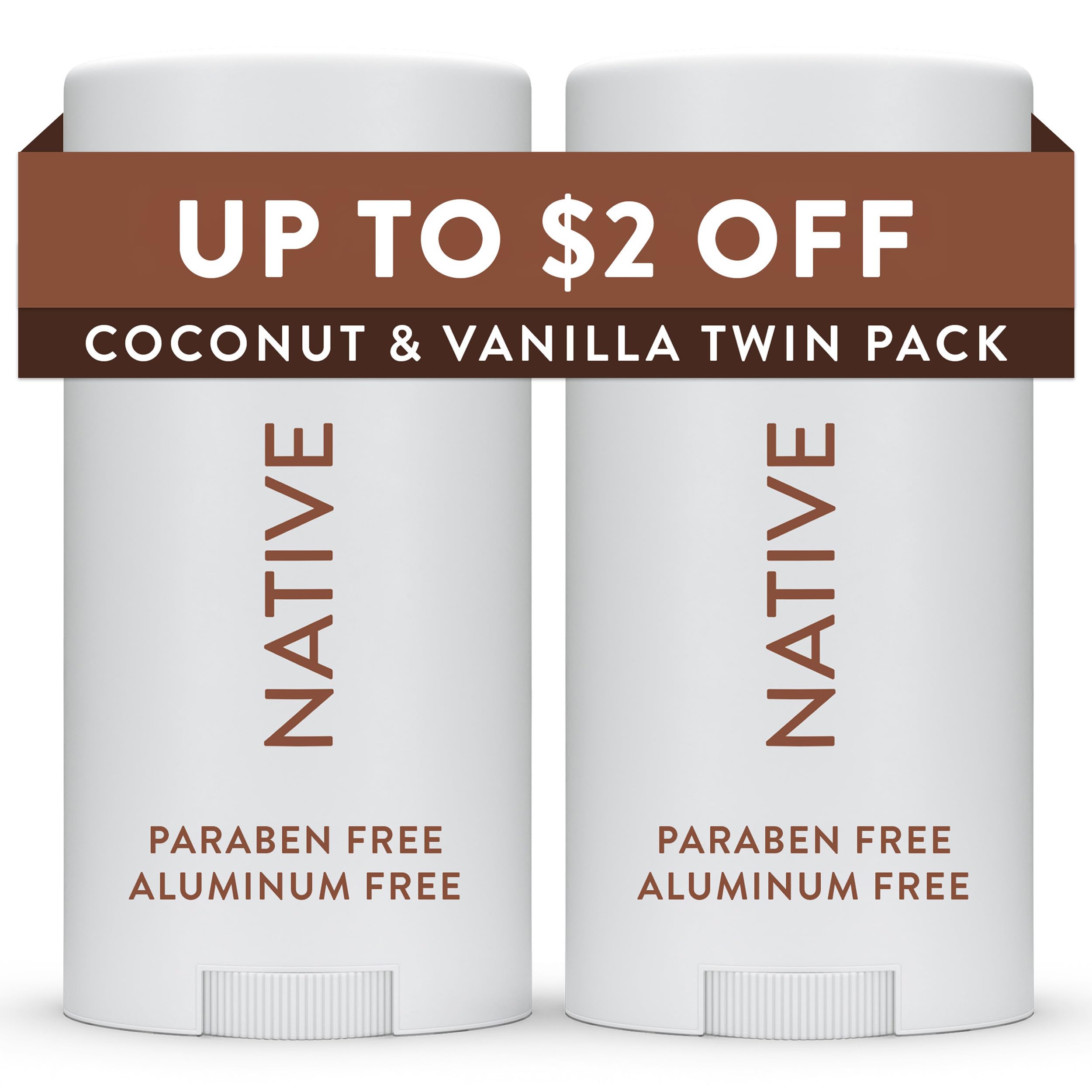 Photo 1 of **ONLY ONE***Native Deodorant Contains Naturally Derived Ingredients, 72 Hour Odor Control, Deodorant for Women and Men, Aluminum Free, Coconut & Vanilla 2.3 oz (Pack of 2)