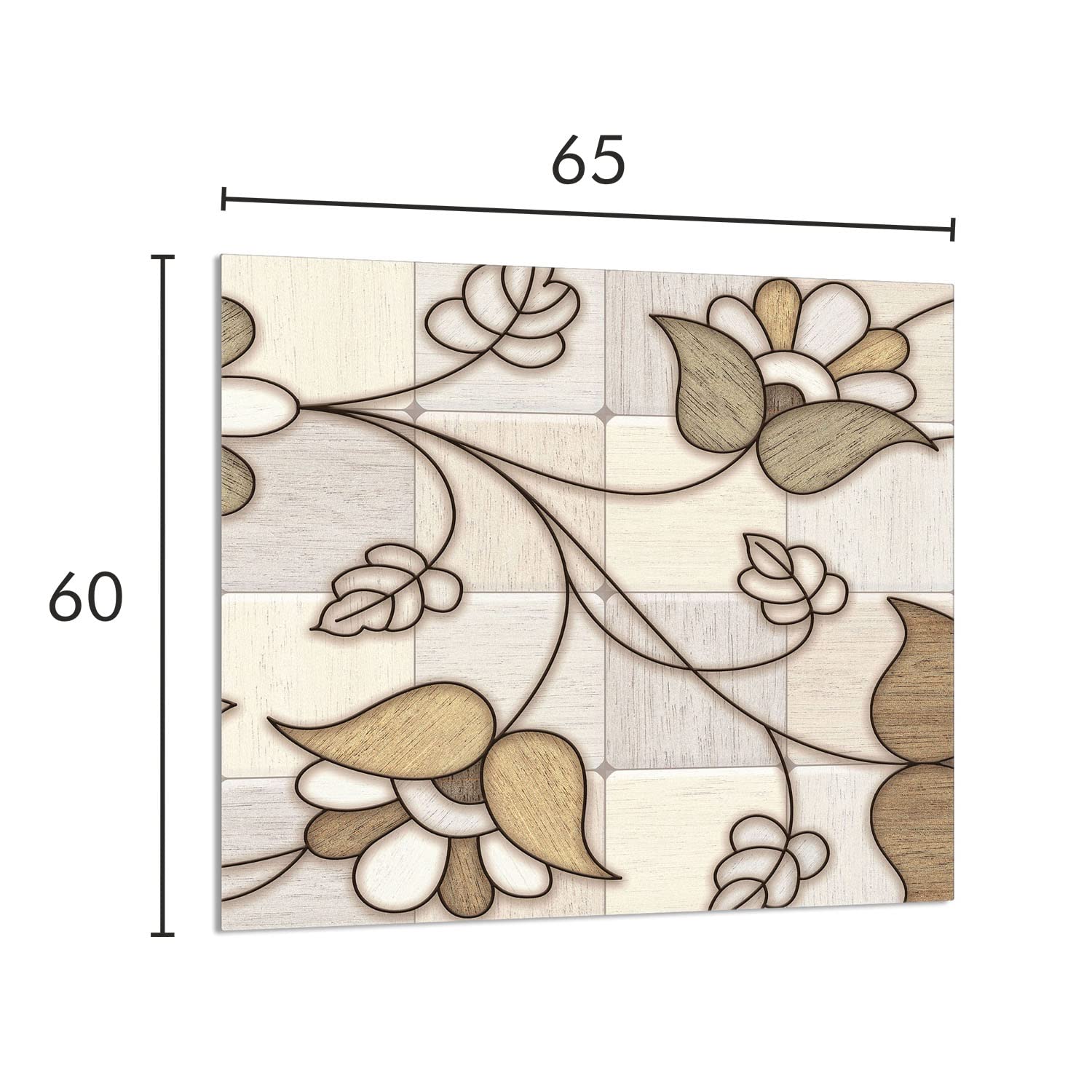 Szklany panel ochronny do kuchni Lacobel, szklana płyta ochronna na kuchenkę, 65x60 cm, szklana deska do krojenia, ochrona przed rozpryskiwaniem, uniwersalna, MOZAIKA