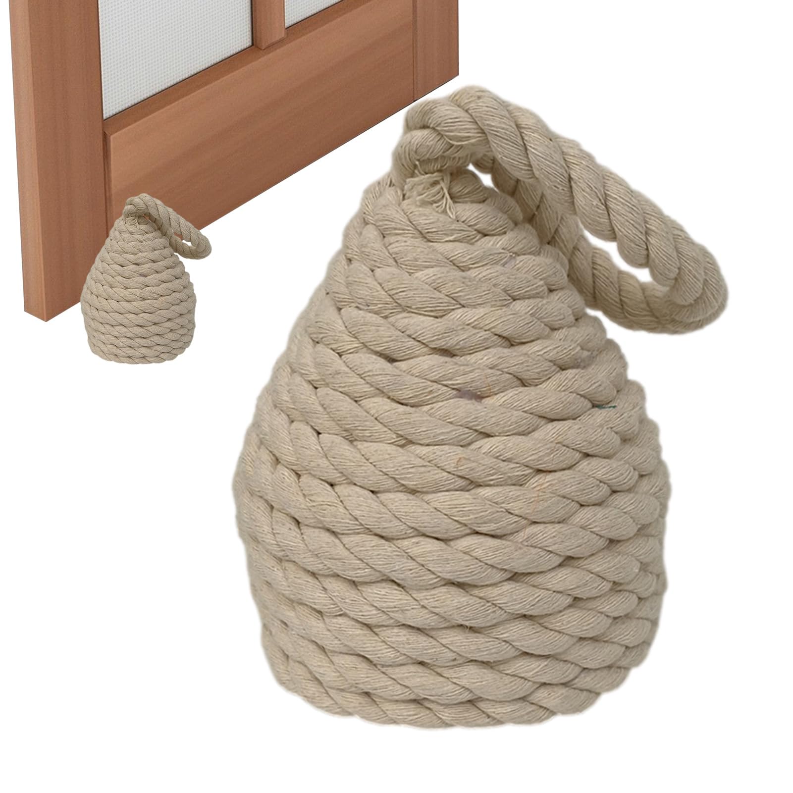 Heavy Door Stopper,Rope Knot Cotton Door with Handle | Rustic Farmhouse Door Jammer, Weighted Interior Doorstop, Bookend, Window Wedge, Dog Toys Aizuoni
