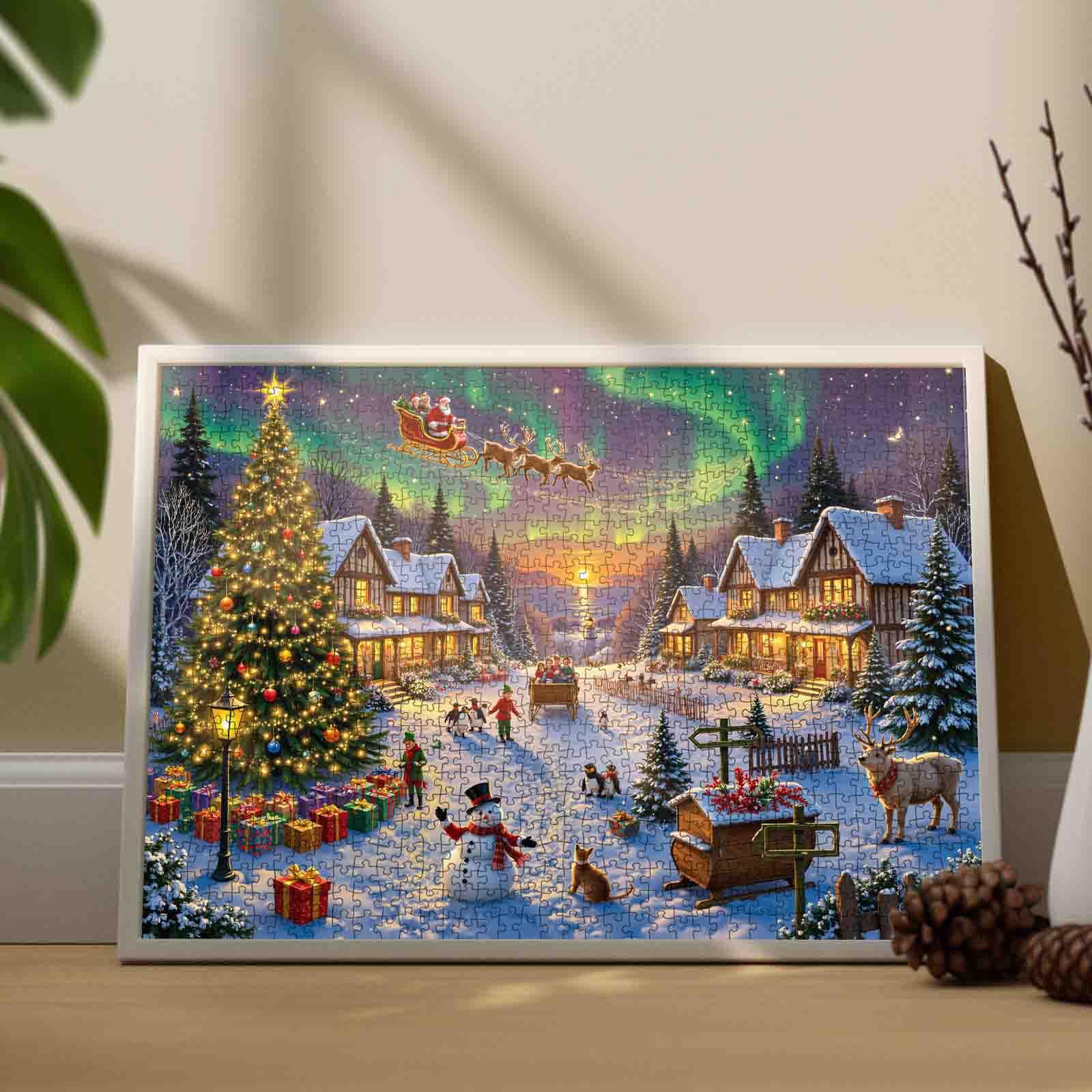Tucocoo 1000 Piece Jigsaw Puzzle - Santa Claus & Poinsettia Christmas Art Puzzle For Adults, Family Activity - View #7
