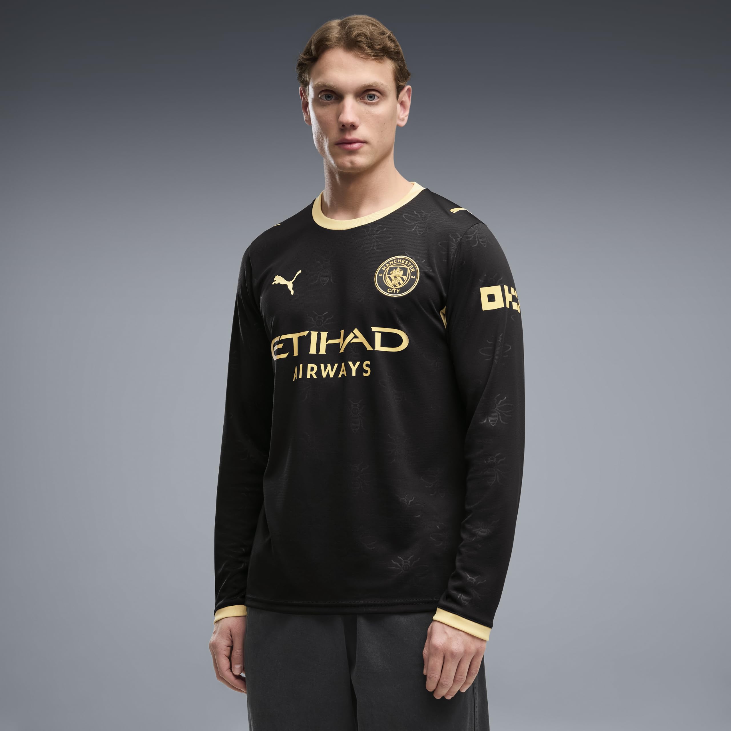 PUMA Męska koszulka wyjazdowa Manchester City 2026/27 z długim rękawem - czarna | Oficjalna replika koszulki piłkarskiej; normalne dopasowanie; dryCELL odprowadza wilgoć; oddychający materiał