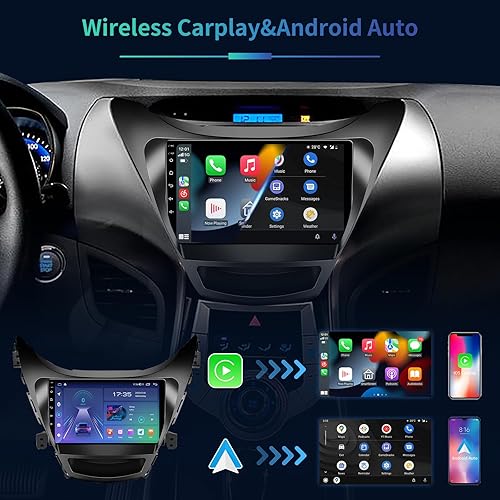 Miniatura 2 de 5GWIFI 4G+32G Android 13 Radio estéreo de coche para Hyundai Elantra 2011 2012 2013,9.2 '' pantalla táctil radio de coche con inalámbrico Carplay