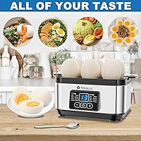 Vista 6 de Olla eléctrica rápida para huevos, capacidad de 6 huevos para huevos duros, huevos escalfados, huevos revueltos u tortillas con apagado automático