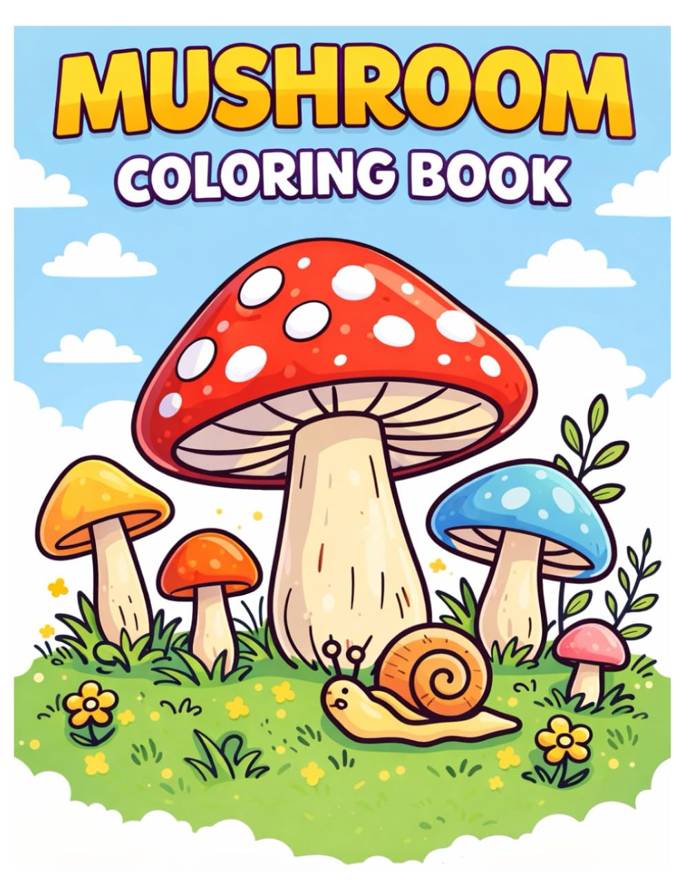Mushroom Coloring Book: 53 Big and Bold Coloring Pages for Relaxation and Creativity