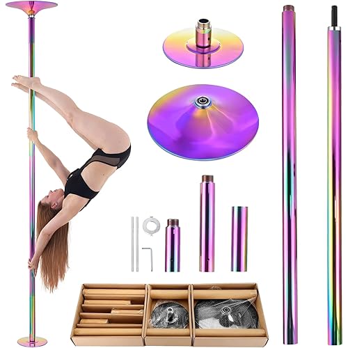 Dancing Poles for Home, Detachable Steel, 45mm Strip Pole, Adjustable Fitness Dance Tube with Rotating and Static Modes for Club Pub Studios Home