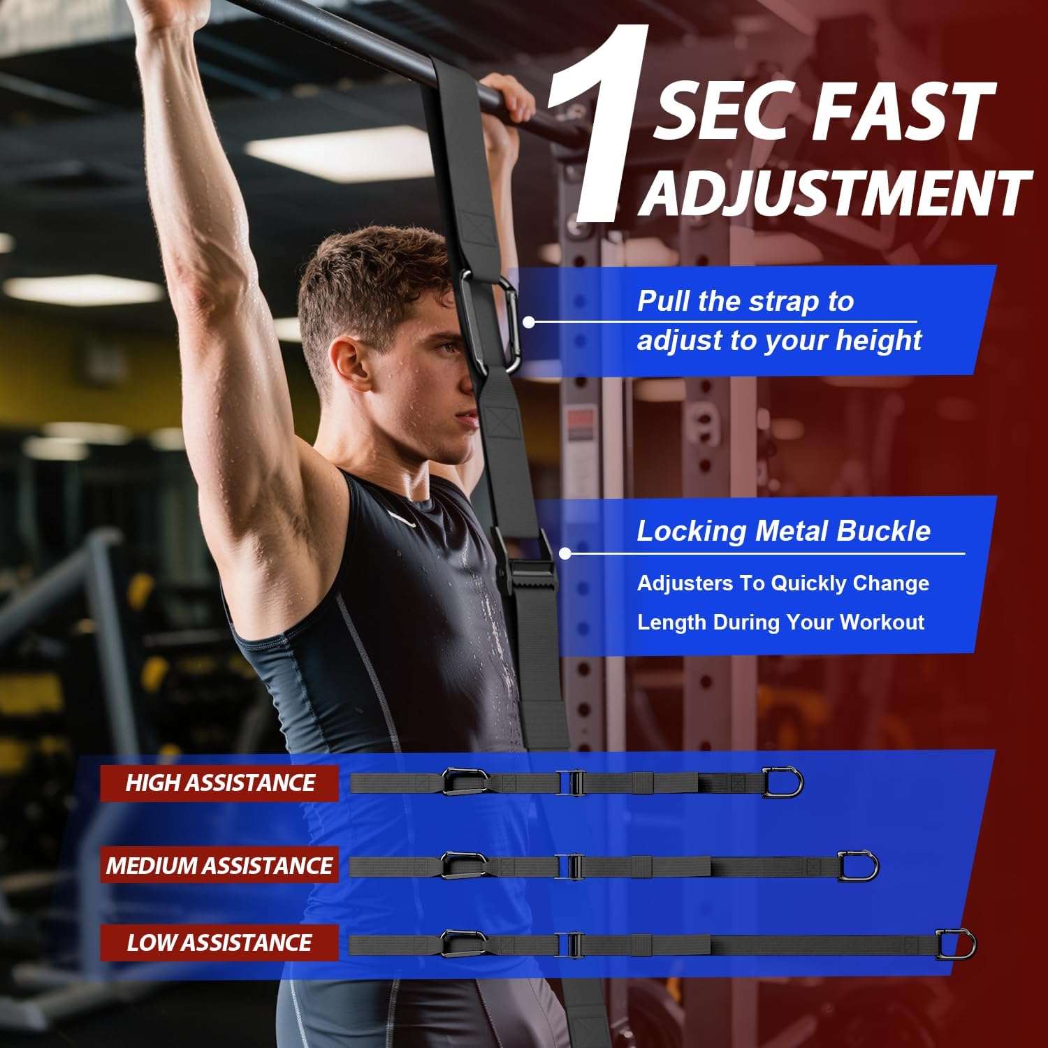 LEEKEY Resistance Bands for Working Out, Exercise Bands with Door Anchor,Pull Up Assistance Bands for Men and Women- Strength Bands for Fitness Training, Physical Therapy,Home Workouts