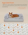 Feandrea FluffyHug Dog Bed, Medium Pet Bed for Miniature and Small Dogs, Egg Crate Foam Dog Sofa Bed with Removable Washable Cover, 30 x 23 x 9 Inches, Gray Ombré UPGW231G01