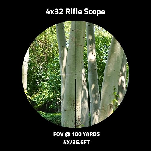 Miniatura 3 de CVLIFE 4x32 Prism Tactical Rifle Alcance Rojo y Verde y Azul Iluminado Retícula Alcance con Fibra Óptica Vista