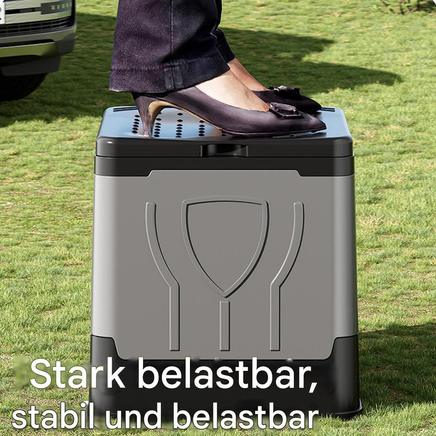 WC portatile da campeggio, pieghevole e leggero, dimensioni del sedile da 38 cm, design compatto e facile da pulire, vasino grande per esterni, per escursioni, auto, tenda, camper, viaggi, spiaggia