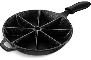 Havawish Cast Iron Cornbread Pan - Cast Iron Wedge Pan with Silicone Hot Handle Holder