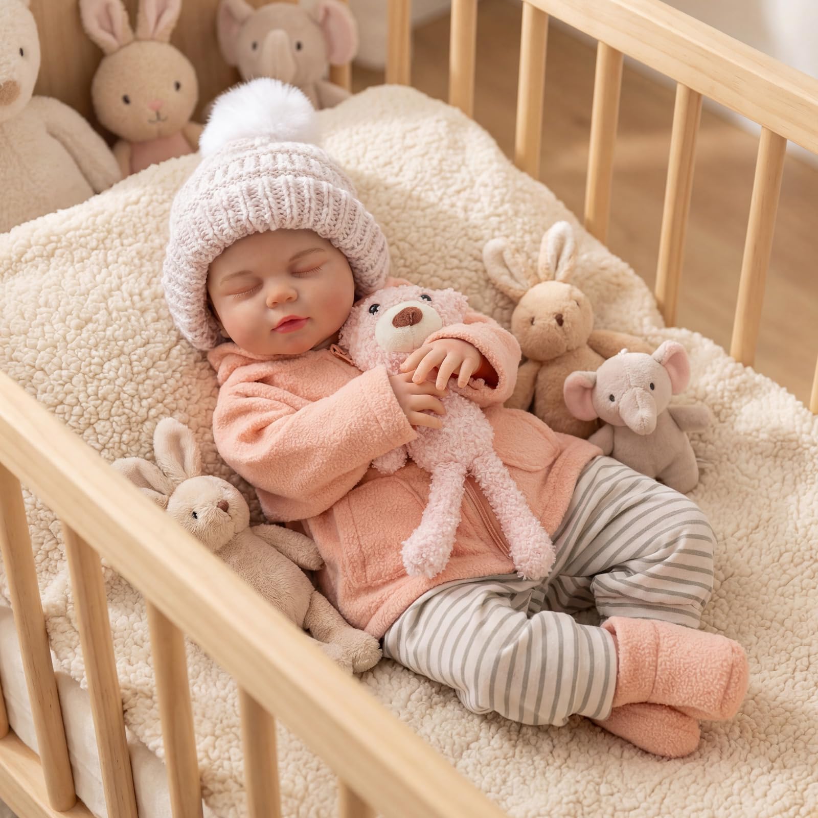 BABESIDE Reborn-Baby Puppen Mädchen - 20 Zoll Realistische Reborn Puppen mit weichem Stoff Körper, Lebensecht Newborn Puppen mit Zubehör für Mädchen Jungen