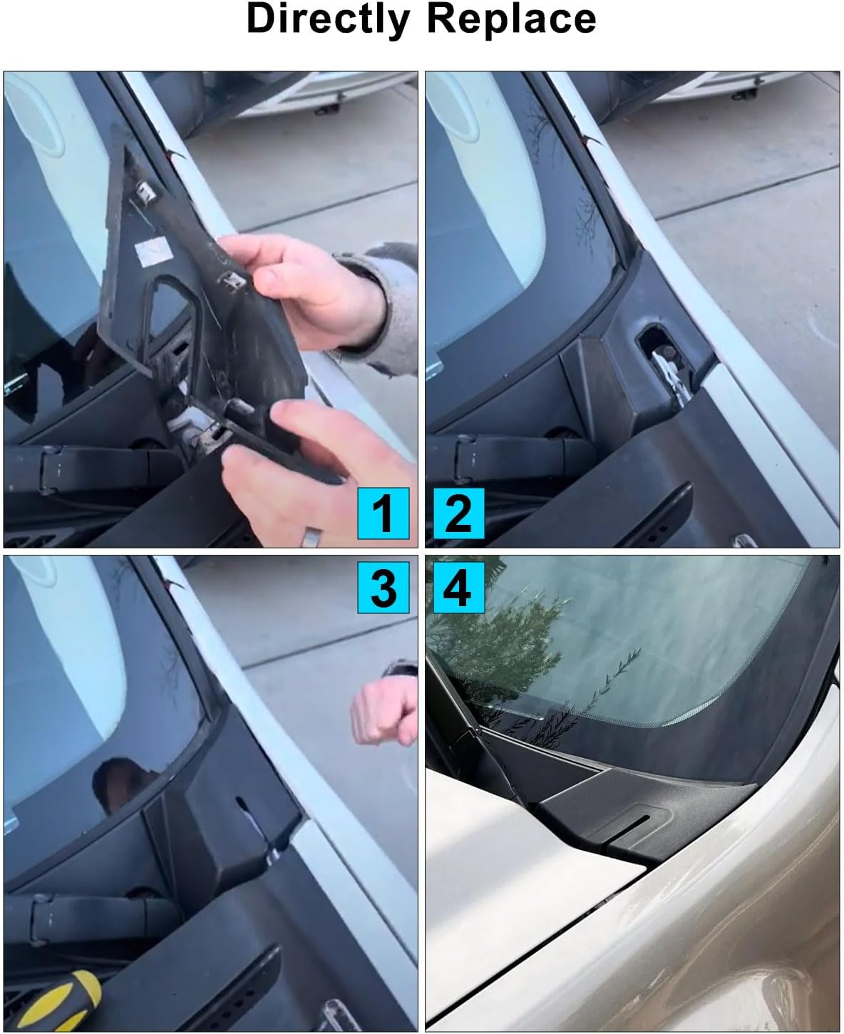 1 Pair Windshield Wiper Cowl End Panel Fit for Chevy Silverado 1500 2500 3500 2007-2013 Replace 15946001 15946002 Left and Right Side