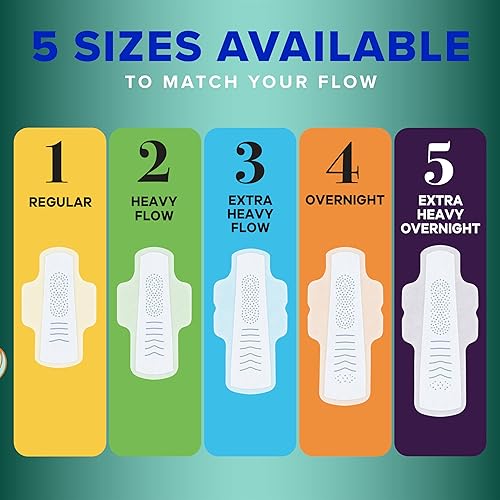 Miniatura 9 de Always Almohadillas femeninas de algodón puro para mujer, almohadillas FlexFoam con alas, tamaño 5, absorción extra pesada durante la noche, sin