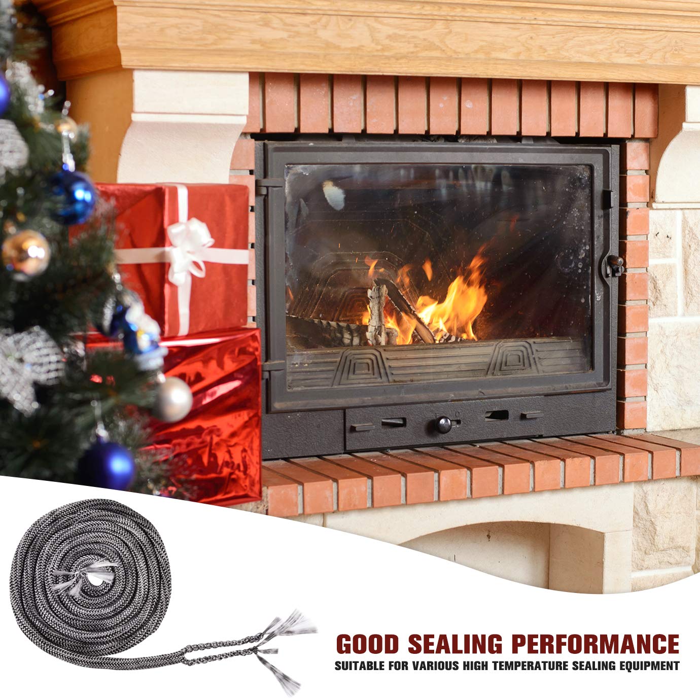 WXJ13 2.2m Wood Stove Door Gasket Fiberglass Rope Seal Wood Stove Rope Seal Replacement Gasket WXJ13 2.2m Wood Stove Door Gasket Fiberglass Rope Seal Wood Stove Rope Seal Replacement Gasket