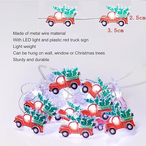 Miniatura 3 de Guirnalda de luces para árbol de Navidad, casa de campo, camión, 10 pies, 30 luces LED LED de Navidad, luces rojas de hadas de camión para
