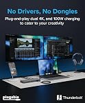 Plugable Thunderbolt 4 Dock for M4 MacBook Air & Pro: 100W Charging Driverless Laptop Docking Station with 4K HDMI Dual Monitor or Single 6K, 6X USB, SD, Ethernet, Thunderbolt Certified (TBT-UDM)