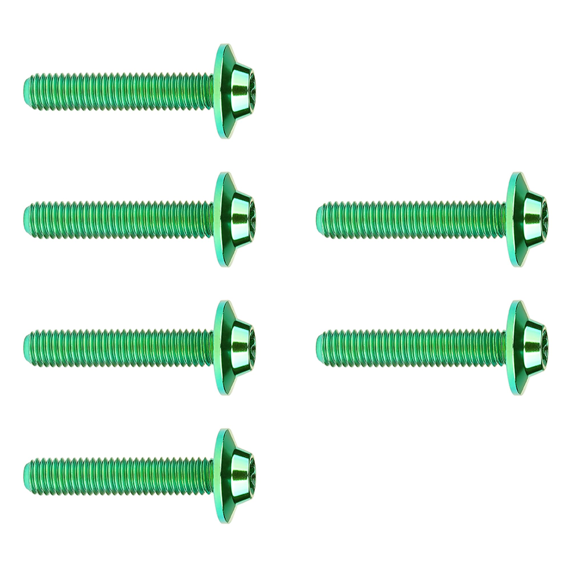 DWAMMEBRS Bolt M5 M6x10 12 15 20 25 30 35mm T25 T30 Torx Head Screw Pack of 6(Green,M5x30mm)
