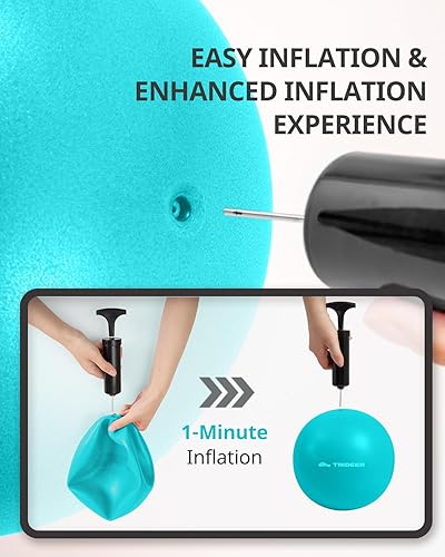 Miniatura 2 de Trideer Bola de pilates - 7-8 pulgadas con bomba, bola pequeña para yoga, barra, terapia física