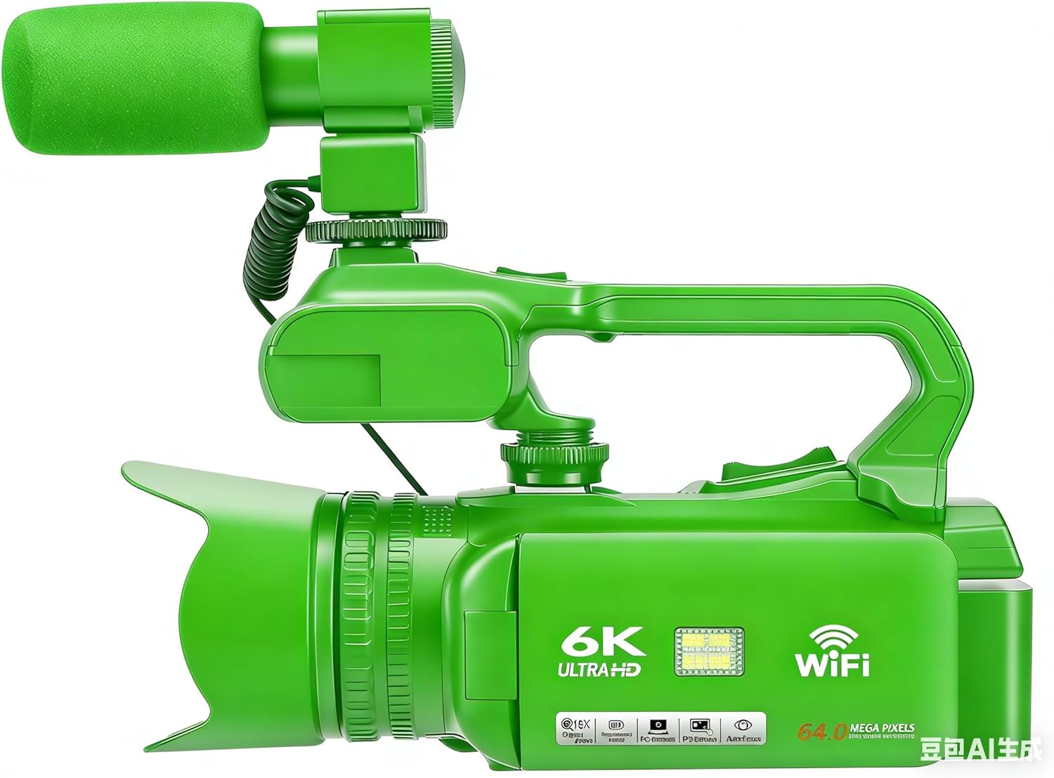 6K Camcorder Video Camera 64MP IR Night Vision Vlogging Camera for YouTube 18X Digital Zoom 4.0" Touch Screen Video Recorder with WiFi, Mic, Charger, Stabilizer, Controller Green