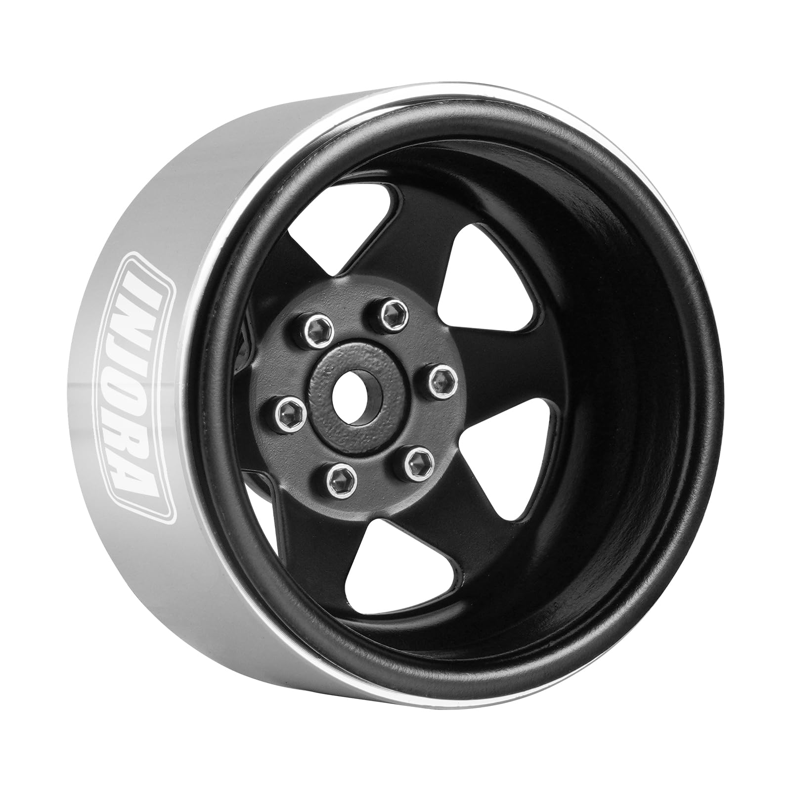 INJORA 1.9 Beadlock Roue Bord Décalage -8.9mm Métal Deep Dish Hub pour 1/10 RC Crawler Car TRX4 Axial SCX10 90046 UTB18,Noir