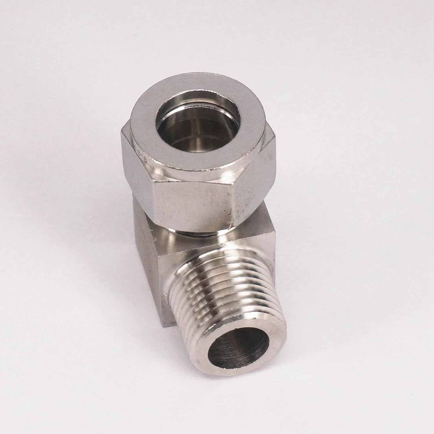 Fit Tube O/D 10mm -1/2" BSPT Elbow 304 Stainless Ferrule Pneumatic Air Compression Fitting