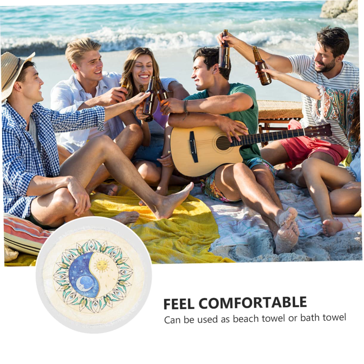 WOONEKY Serviette De Plage Ensemble De Serviettes De Bain Couverture De Bain Couverture De Pique- Design Australien