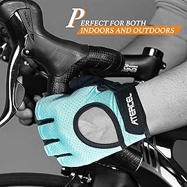 ATERCEL Weight Lifting Gloves Full Palm Protection, Workout Gloves for Gym, Cycling, Exercise, Breathable, Super Lightweight for Men and Women(Aqua, XL)