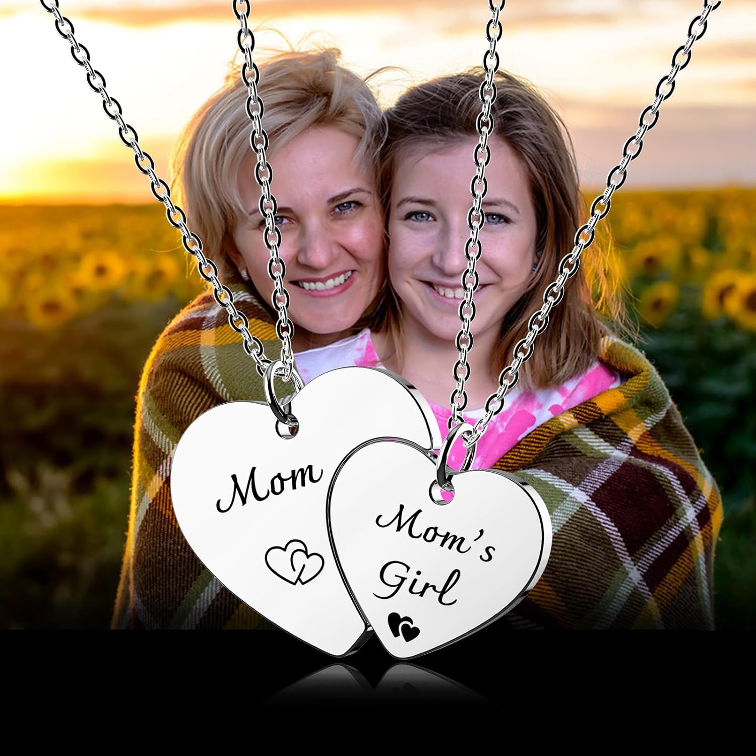 HOFOYA I Love You to The Moon and Back Stainless Steel Chain Necklace Jewelry Gifts for Mom Auntie Sister Grandma Teensdaughter,Birthday Christmas Valentines Gift for Women Teens. - Image 2