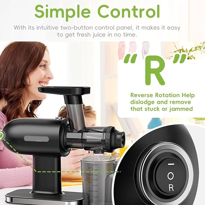 Extractor de Jugos Prensado en Frío Lento, Alto Rendimiento, Motor 150W miniatura 4