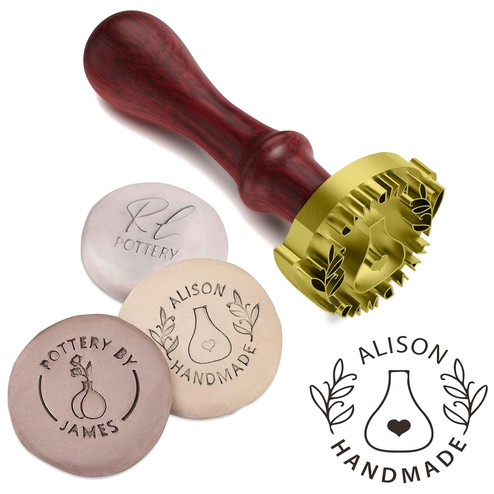 Timbro per ceramica Timbri con lettere con impronta creativa Timbro con firma in ceramica personalizzata Ceramica in argilla con personalizzazione per l'artigianato Kit timbro fai da te