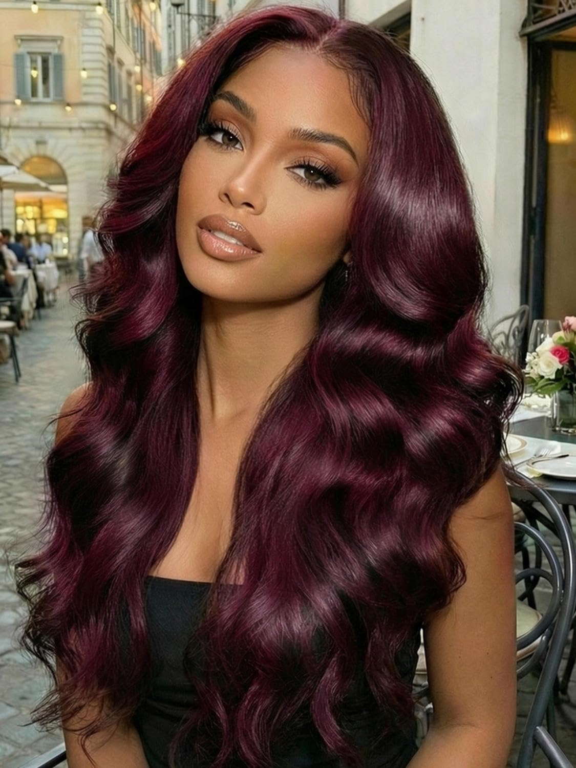 Beauty Forever Pre Everything Glueless Front Balayage Highlight Body Wave Curtain Bangs Glueless Wigs Human Hair Pre Plucked Pre Cut 13x4 Loose Wave Bye Bye Knots Ready to Wear Frontal Wig 18 inch — view 10