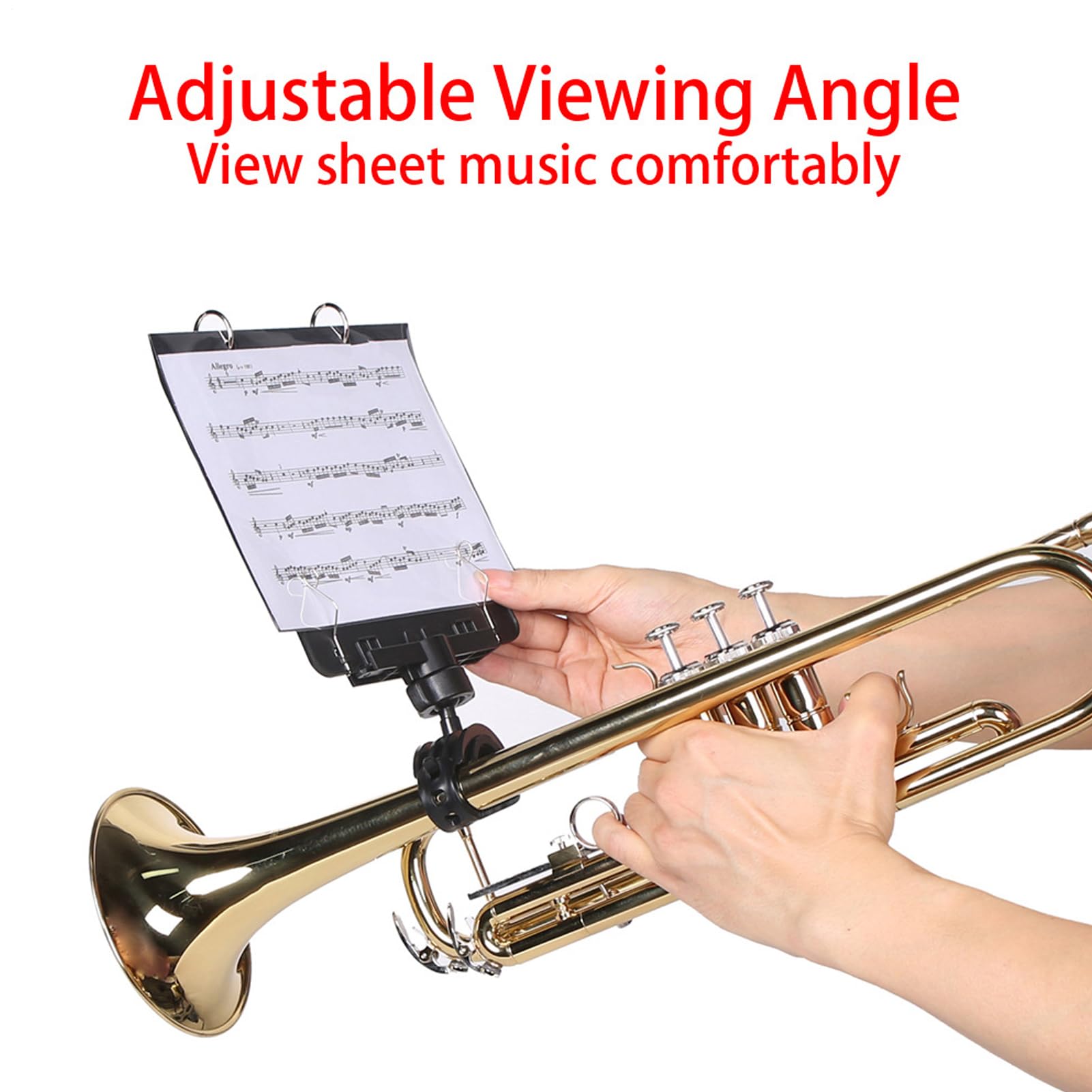 Lira Para Trombón: Fácil Y Ergonómico, Soporte Para Música De Lira De Marcha, Abrazadera Duradera Para Partituras De Instrumentos, Para Trompeta, Escenario, Ensayo, Desfile, Estadio, Práctica, Mú