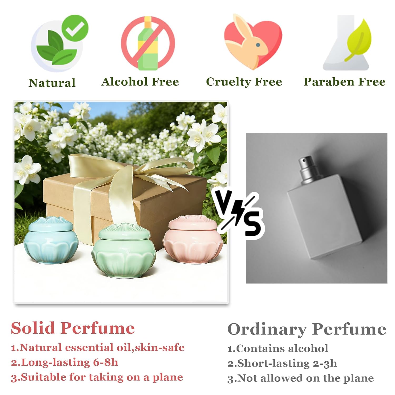 Banami Solid Perfume 3pack - Luxury Gift Set for Women’s | Jasmine,Gardenias,Magnolia | Long Lasting,Floral,Handmade,Alcohol Free - Image 6