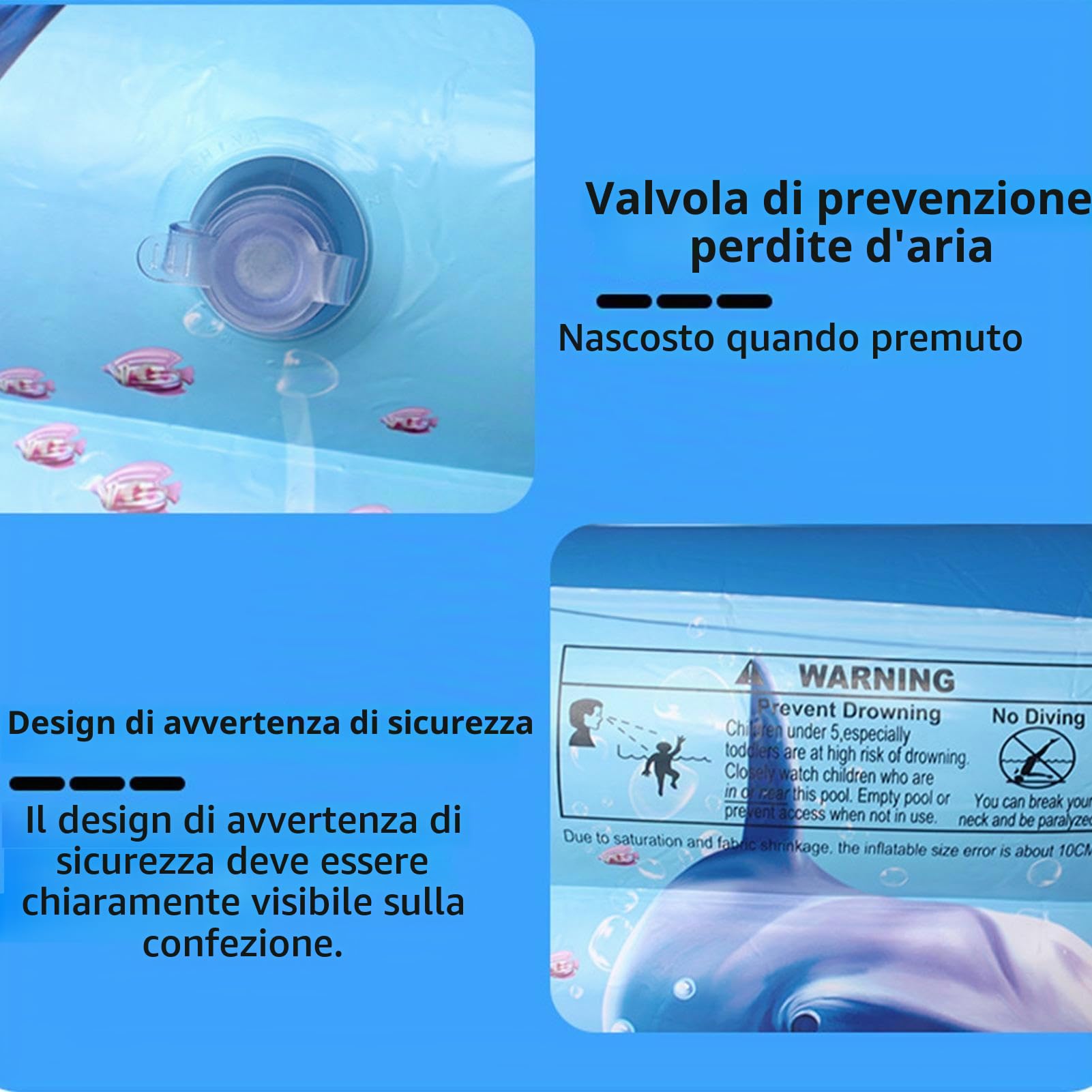 Piscina Gonfiabile 140x89x43 cm Rettangolare Portatile | Vasche per Bambini Piccoli Gonfiabili Ideale per all'Aperto Feste Estive Campeggio in Famiglia con Ragazzi Ragazze e Animali