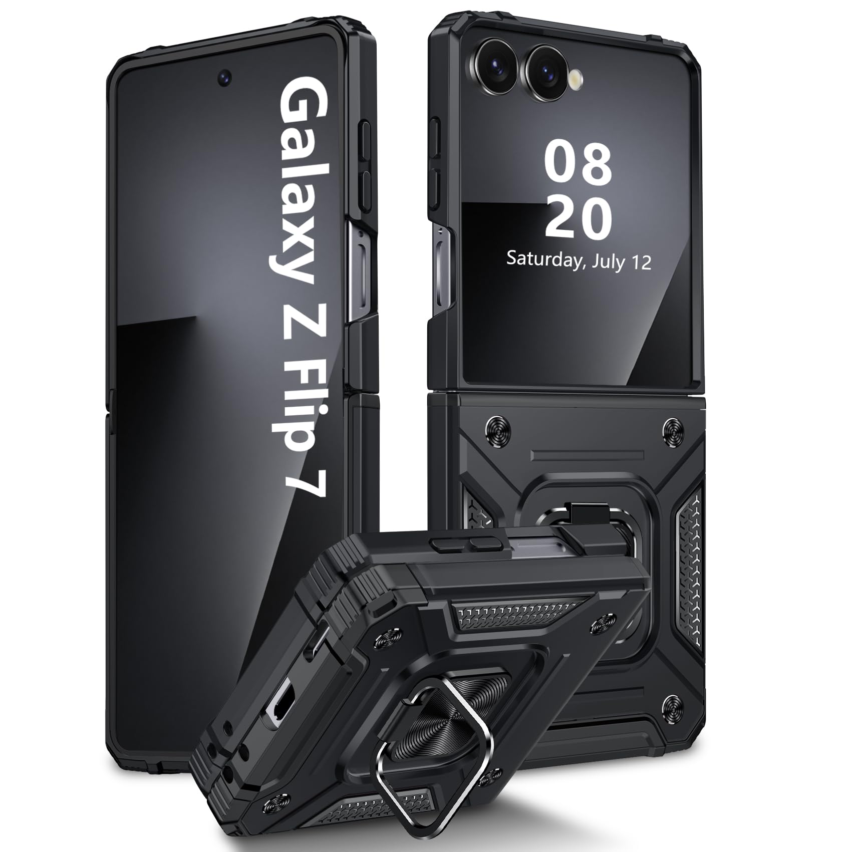Amazon.co.jp: TMUJWS 対応 Galaxy Z Flip7 用ケース リング 衝撃吸収